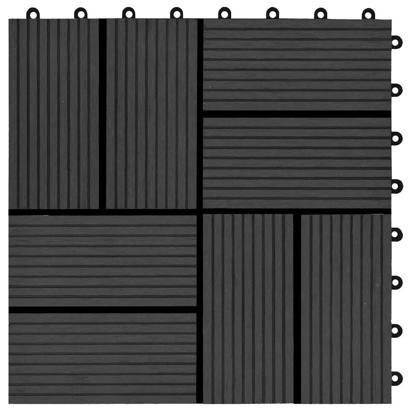 Terasinė Plytelė 11 pcs Juoda 30 x 30 cm MPK