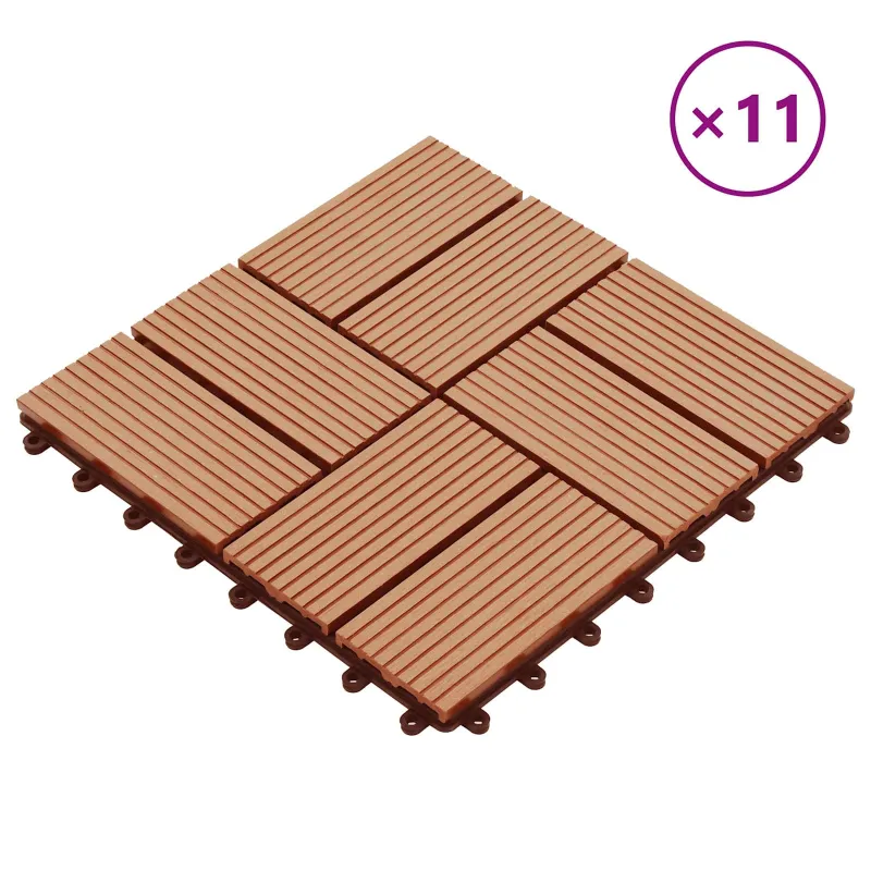 Terasinė Plytelė 11 pcs Tikmedis 30 x 30 cm MPK