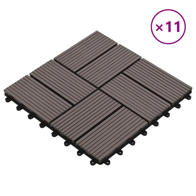 Terasinė Plytelė 11 pcs Tamsiai rudas 30 x 30 cm MPK