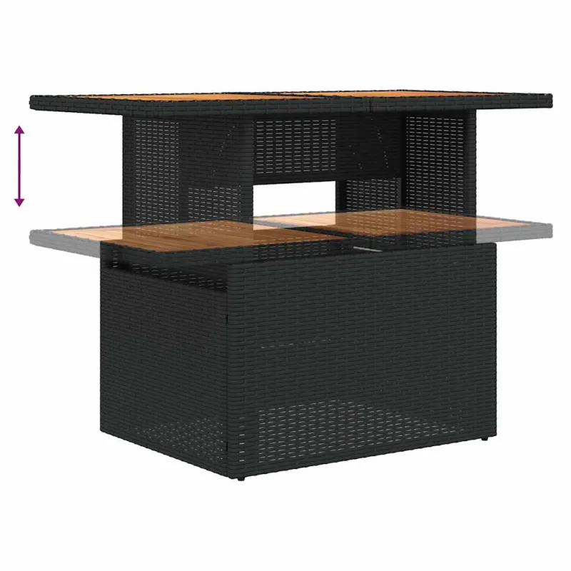 Sodo komplekti, 5 osaa, polyratasta ja akaciasta, sisältää tyynyt