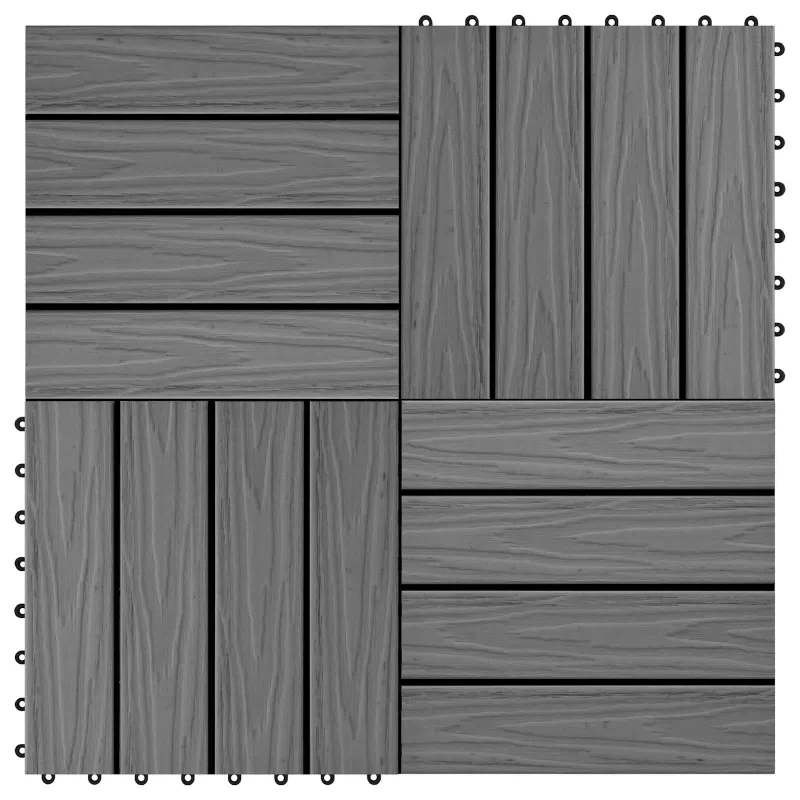 Terasinė Plytelė 3D dizainas 11 pcs Pilka 30 x 30 cm MPK