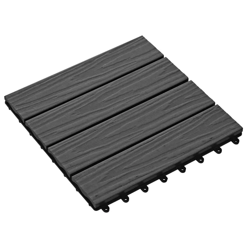 Terasinė Plytelė 3D dizainas 11 pcs Juodas 30 x 30 cm MPK