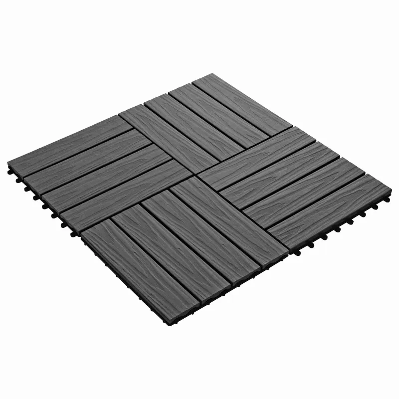 Terasinė Plytelė 3D dizainas 11 pcs Juodas 30 x 30 cm MPK