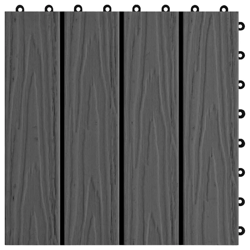 Terasinė Plytelė 3D dizainas 11 pcs Juodas 30 x 30 cm MPK