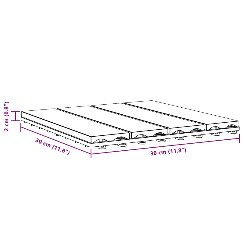 Terasinė Plytelė 3D dizainas 11 pcs Juodas 30 x 30 cm MPK