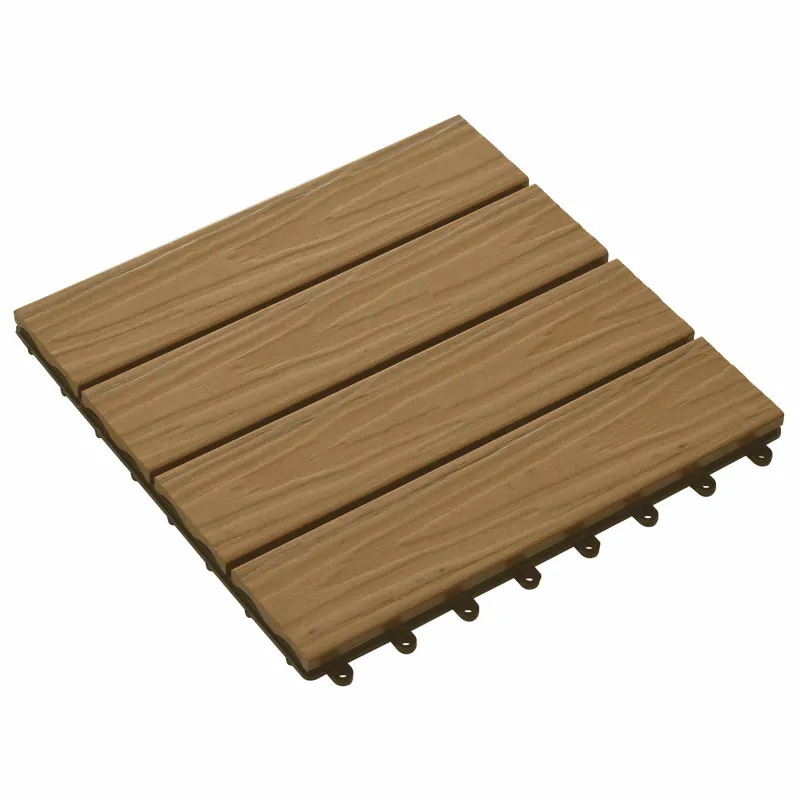 Terasinė Plytelė 3D dizainas 11 pcs Tikmedis 30 x 30 cm MPK