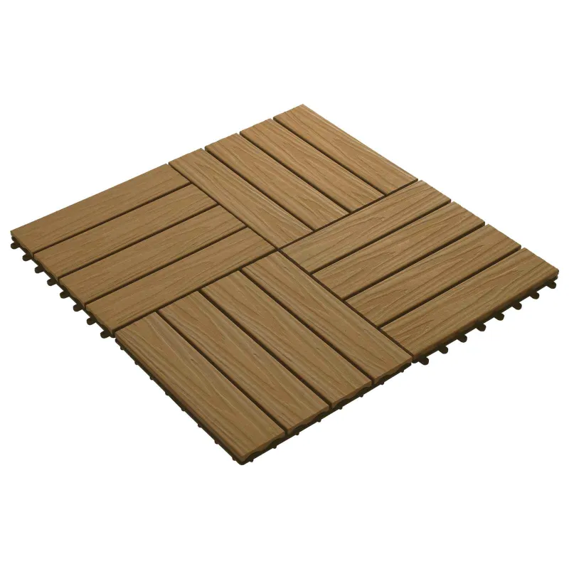 Terasinė Plytelė 3D dizainas 11 pcs Tikmedis 30 x 30 cm MPK