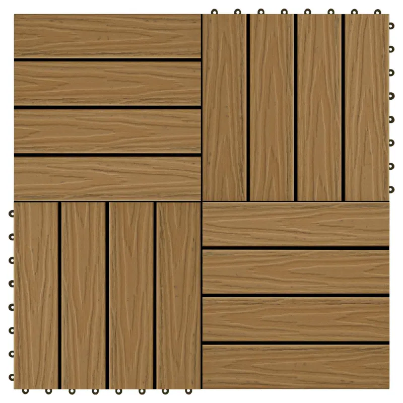 Terasinė Plytelė 3D dizainas 11 pcs Tikmedis 30 x 30 cm MPK