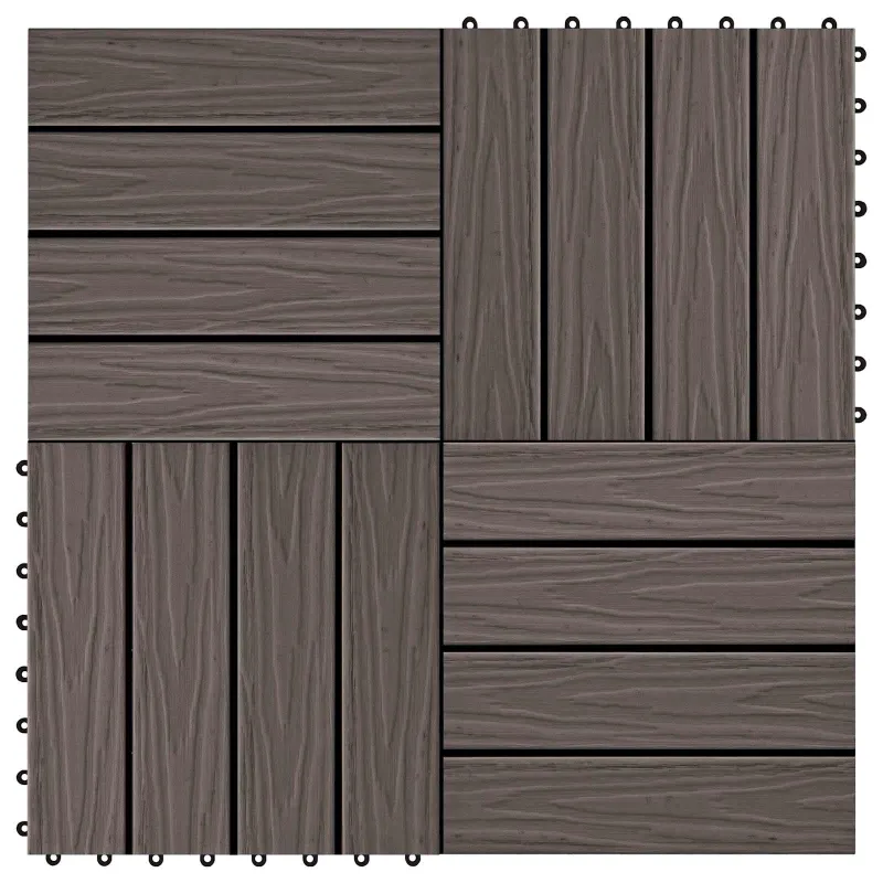Terasinė Plytelė 11 pcs Tamsiai rudas 30 x 30 cm MPK