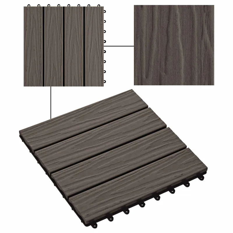Terasinė Plytelė 11 pcs Tamsiai rudas 30 x 30 cm MPK