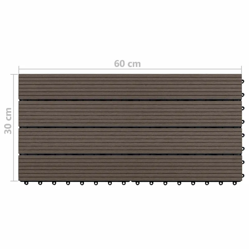 Terasinė Plytelė 6 pcs Tamsiai rudas 60 x 30 cm MPK