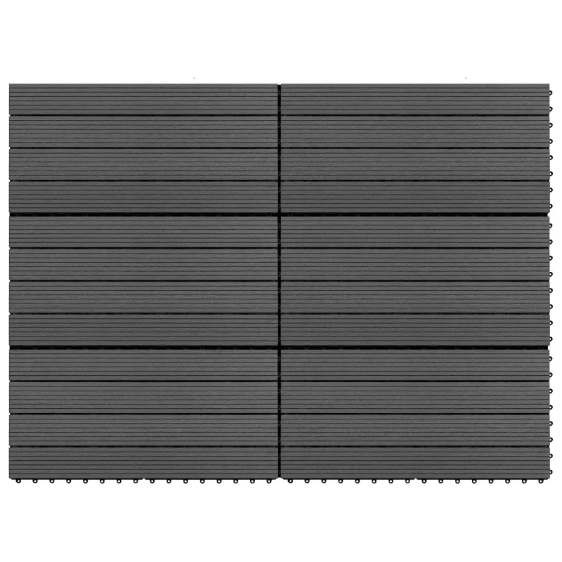 Terasinė Plytelė 6 pcs Juodas 60 x 30 cm MPK