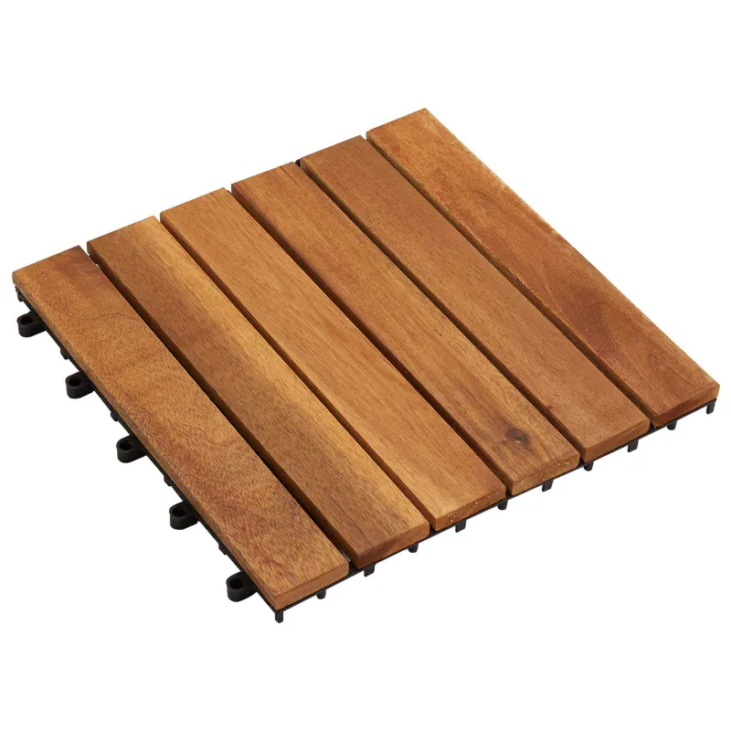 Terasinė Plytelė 10 pcs Ruda 30 x 30 cm Akacijos kietasis medis
