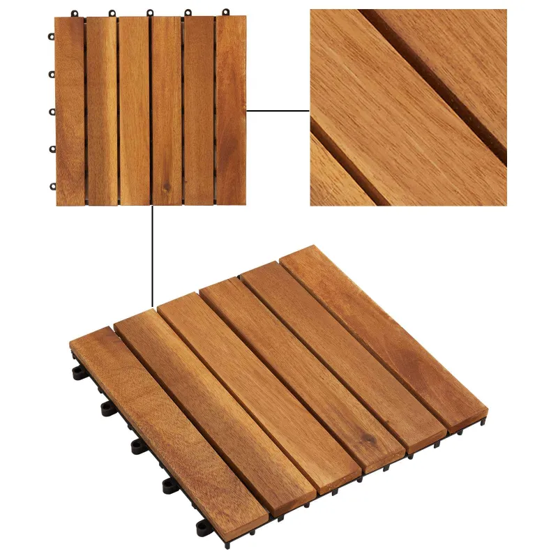 Terasinė Plytelė 10 pcs Ruda 30 x 30 cm Akacijos kietasis medis