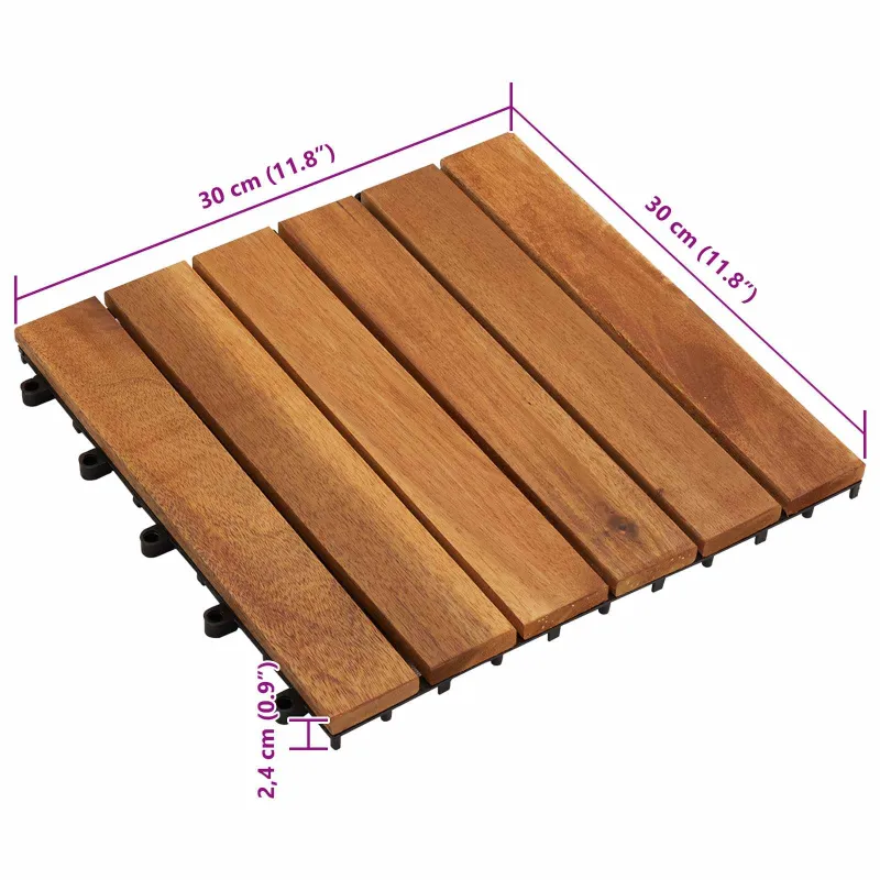 Terasinė Plytelė 10 pcs Ruda 30 x 30 cm Akacijos kietasis medis