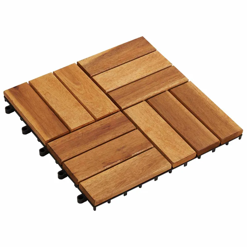 Terasinė Plytelė 10 pcs Ruda 30 x 30 cm Akacijos kietasis medis