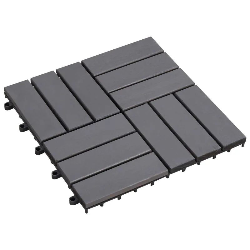Terasinė Plytelė 10 pcs Pilka 30 x 30 cm