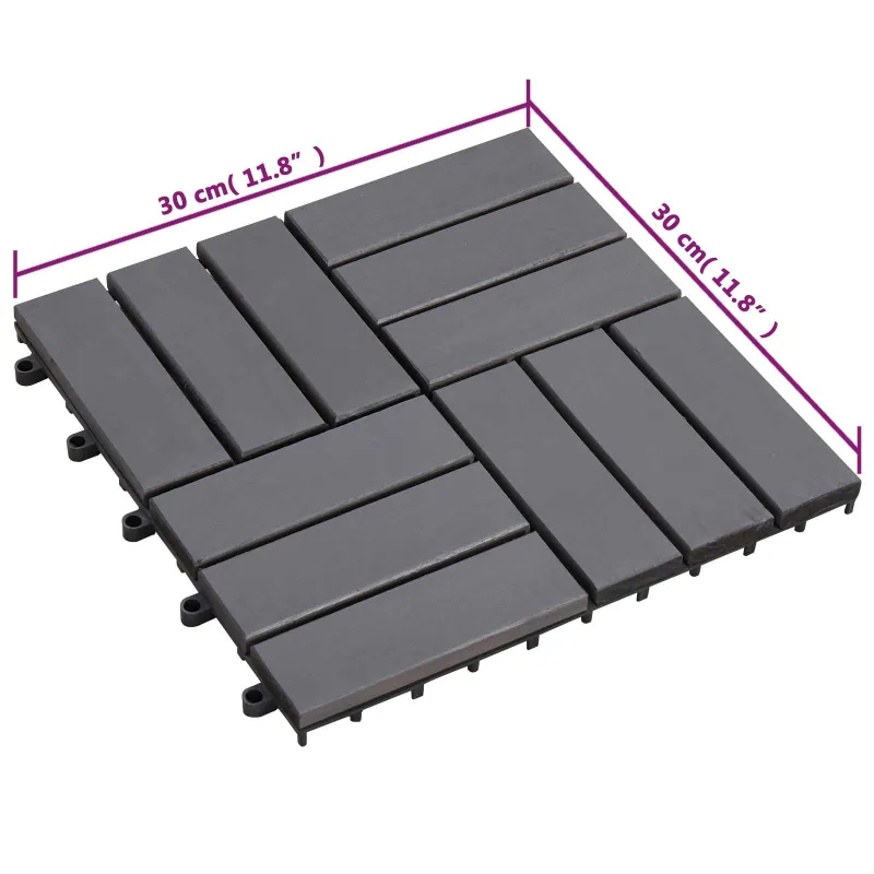 Terasinė Plytelė 10 pcs Pilka 30 x 30 cm