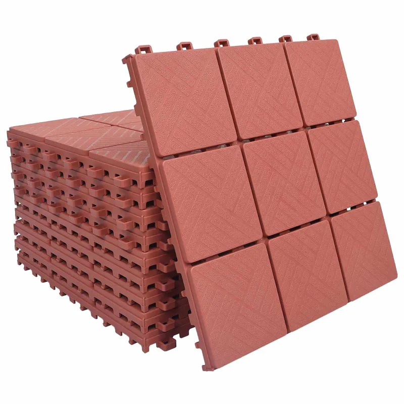 Terasinė Plytelė 10 pcs Raudona 30,5 x 30,5 x 2,2 cm