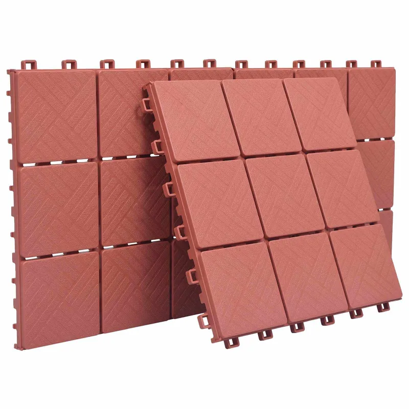 Terasinė Plytelė 10 pcs Raudona 30,5 x 30,5 x 2,2 cm