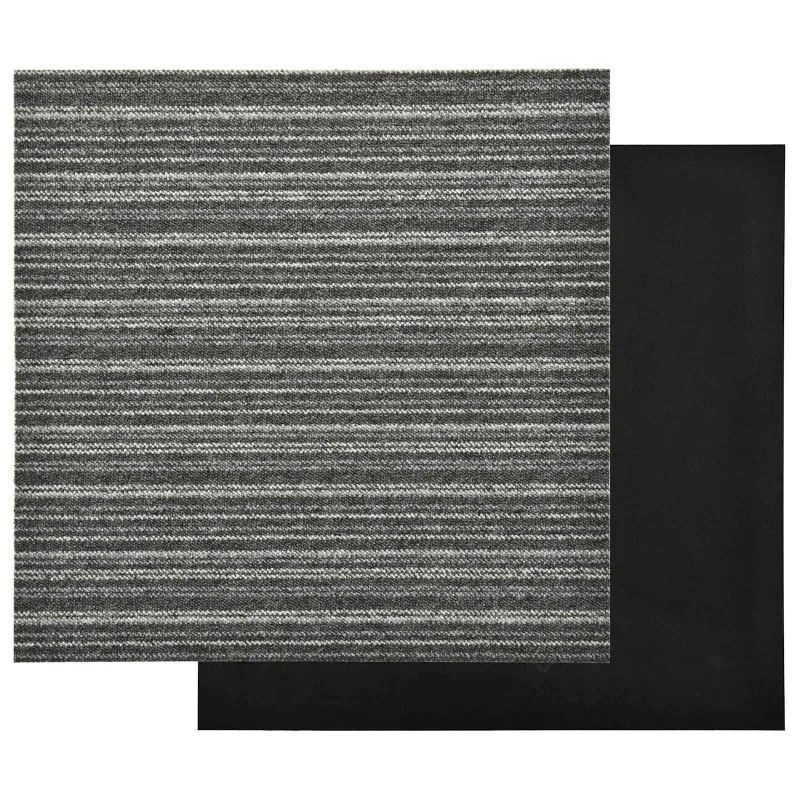Kilimas 20 pcs Juostuota antracito spalvos 50 x 50 cm