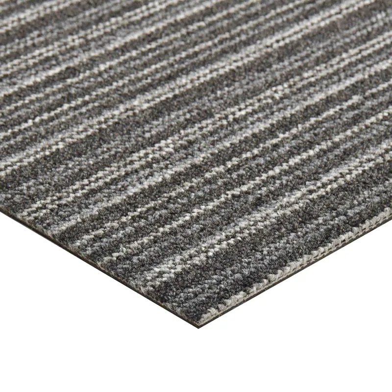 Kilimas 20 pcs Juostuota antracito spalvos 50 x 50 cm