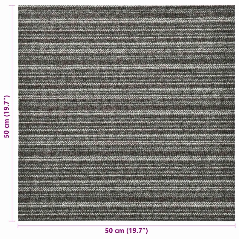 Kilimas 20 pcs Juostuota antracito spalvos 50 x 50 cm