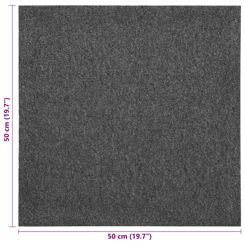 Kilimas 20 pcs Antracitas 50 x 50 cm 100% polipropileno