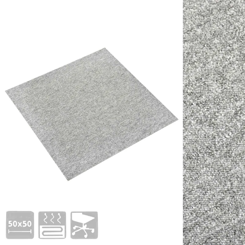 Kilimas 20 pcs Šviesiai pilka 50 x 50 cm 100% polipropileno
