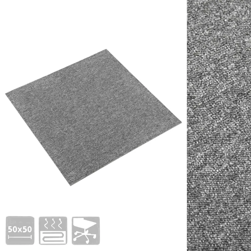 Kilimas 20 pcs Pilka 50 x 50 cm 100% polipropileno