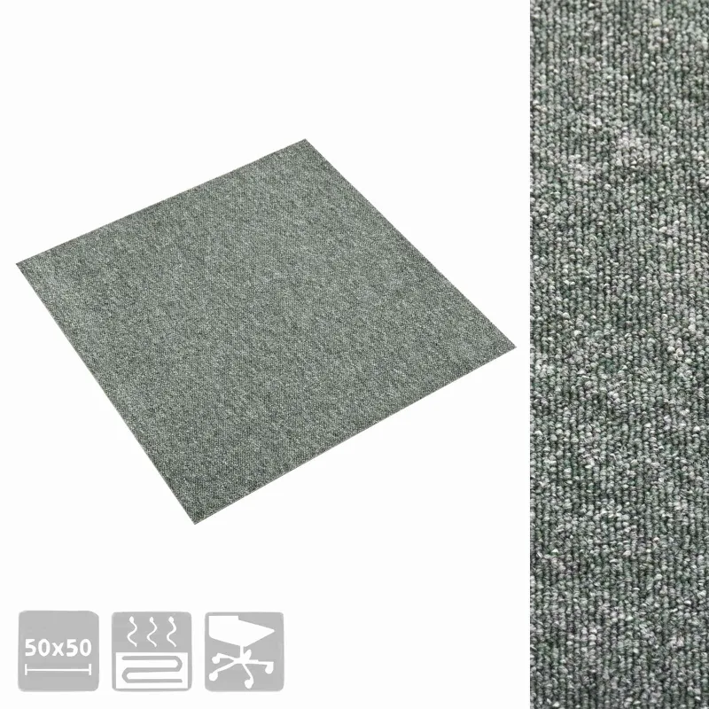 Kilimas 20 pcs Žalia 50 x 50 cm 100% polipropileno