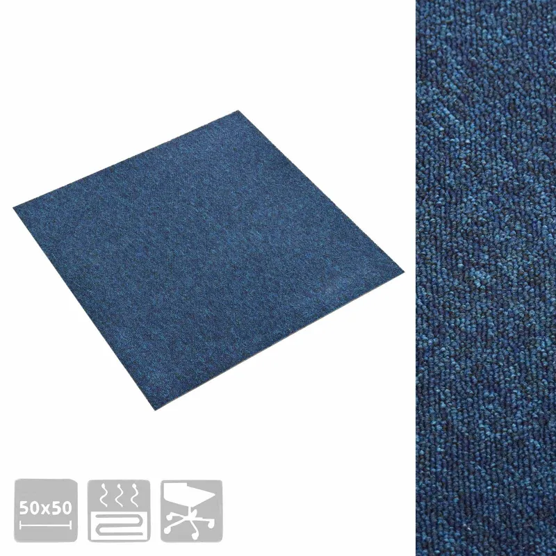 Kilimas 20 pcs Tamsiai mėlyna 50 x 50 cm 100% polipropileno