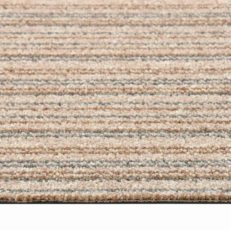 Kilimas 20 pcs Juostuota smėlio spalvos 50 x 50 cm