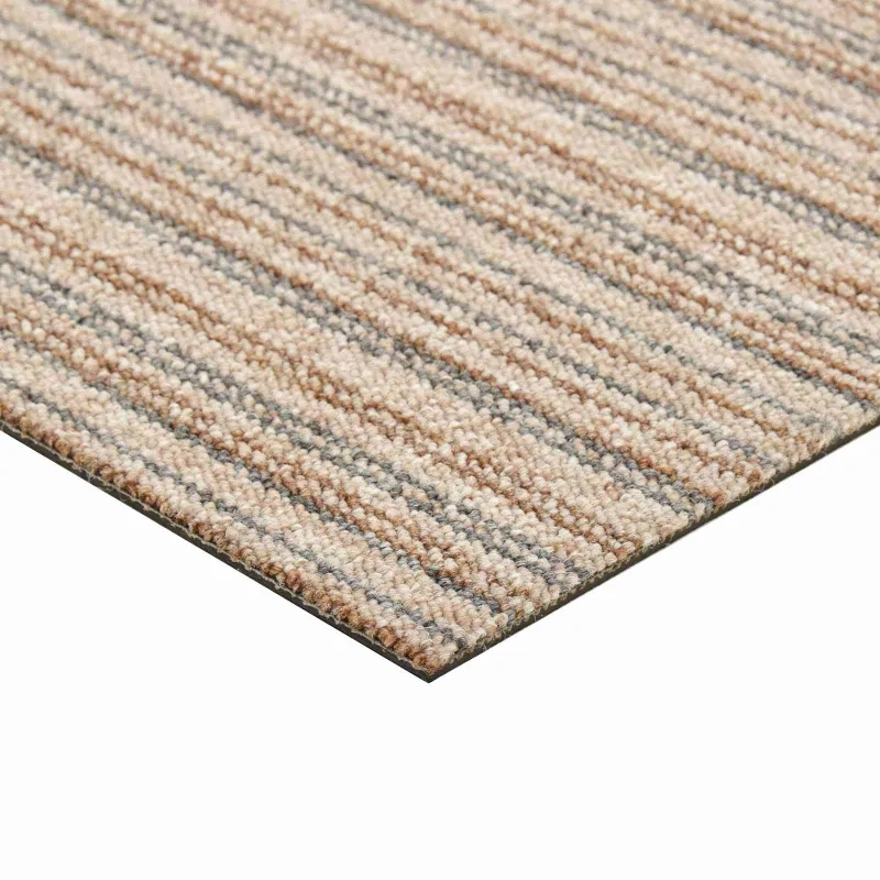 Kilimas 20 pcs Juostuota smėlio spalvos 50 x 50 cm