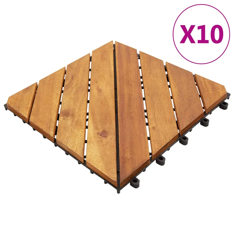 Terasinė Plytelė 10 pcs Ruda 30 x 30 cm Akacijos kietasis medis