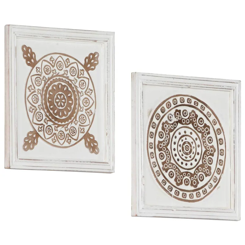 Meno dekoras 2 pcs Ruda ir balta 40 x 40 x 1,5 cm
