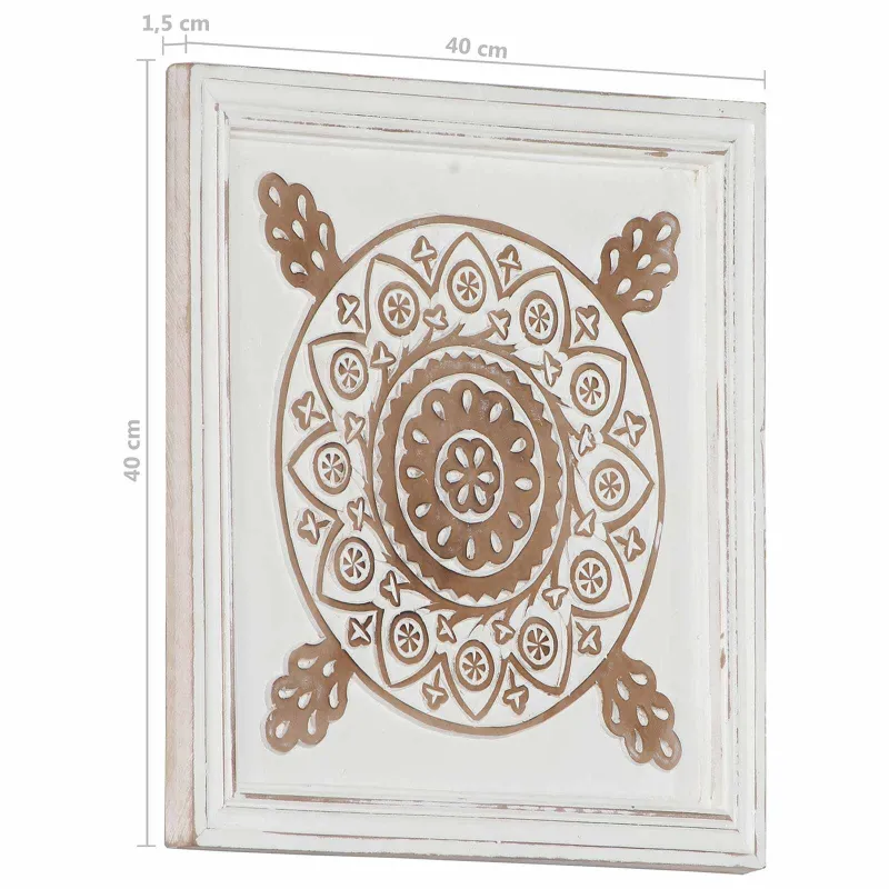 Meno dekoras 2 pcs Ruda ir balta 40 x 40 x 1,5 cm