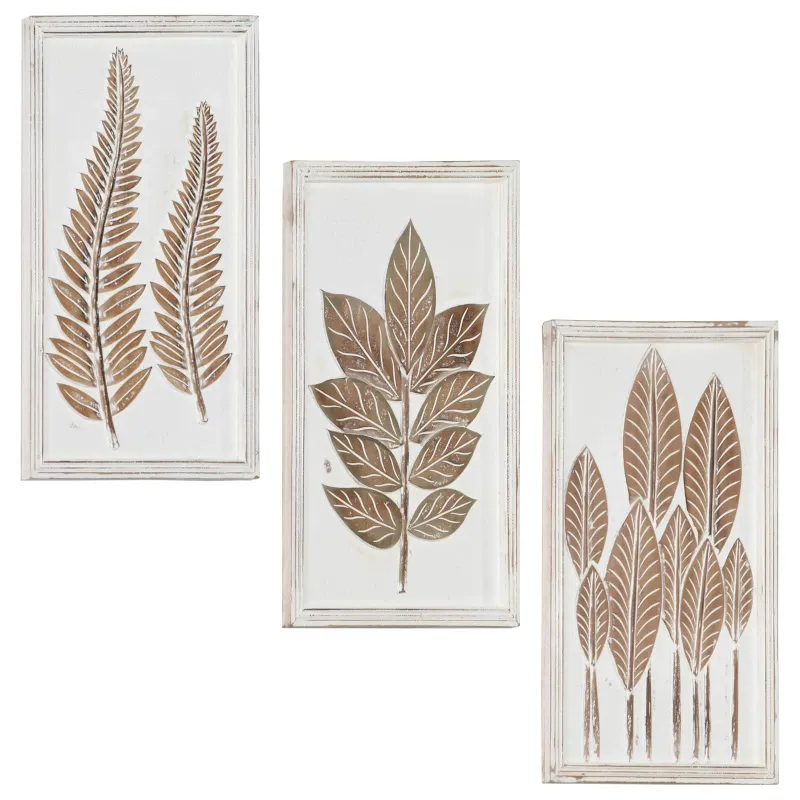 Meno dekoras 3 pcs Ruda ir balta 40 x 40 x 1,5 cm