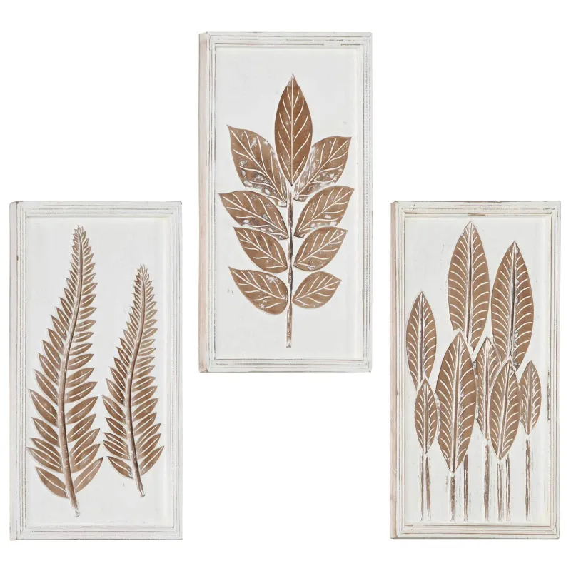 Meno dekoras 3 pcs Ruda ir balta 40 x 40 x 1,5 cm