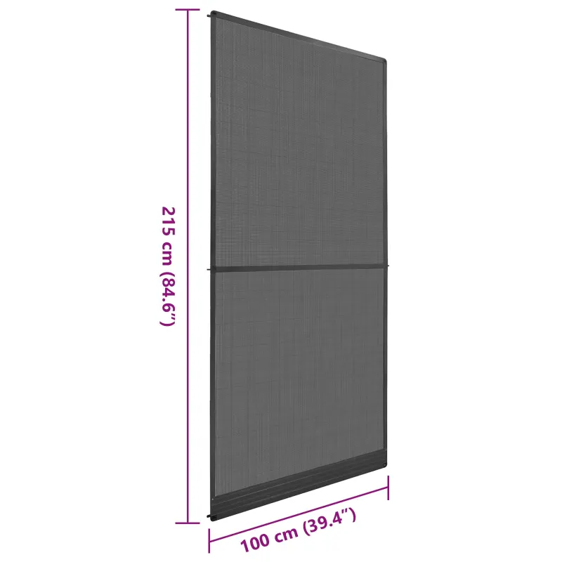 Sukamasis vabzdžių tinklas Antracito ir juoda 100 x 215 cm
