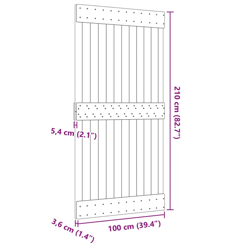 Duris NARVIK Natūrali 100 x 210 cm Kietos pušies medžio durys