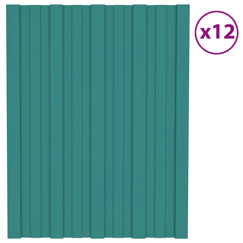Stogo plokštė 12 pcs Žalia 60 x 45 cm Galvanizuotas plienas