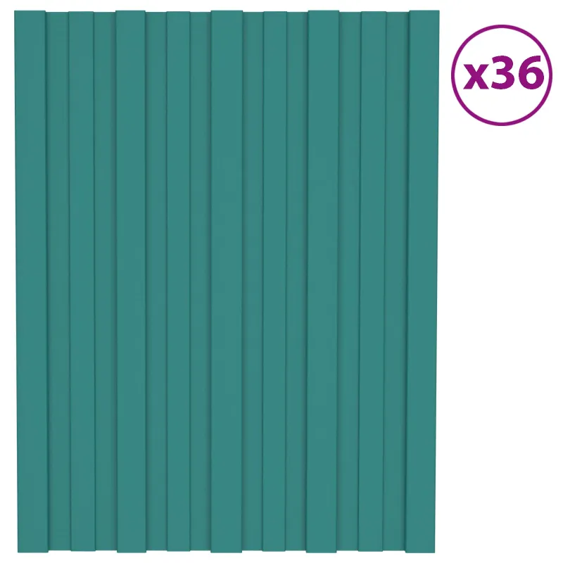 Stogo plokštė 36 pcs Žalia 60 x 45 cm Galvanizuotas plienas