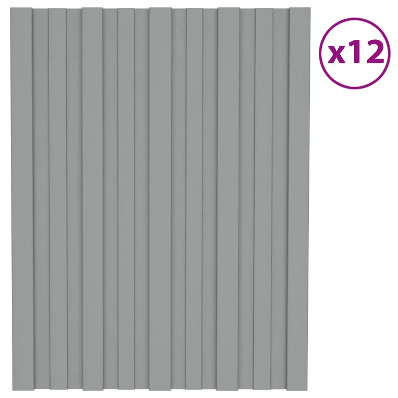 Stogo plokštė 12 pcs Pilka 60 x 45 cm Galvanizuotas plienas