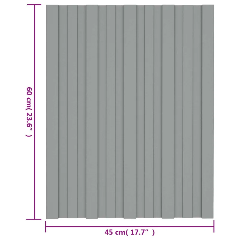 Stogo plokštė 12 pcs Pilka 60 x 45 cm Galvanizuotas plienas
