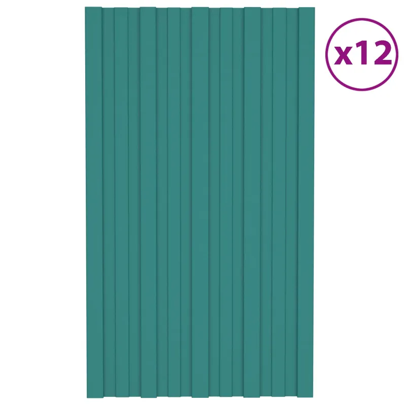 Stogo plokštė 12 pcs Žalia 80 x 45 cm Galvanizuotas plienas