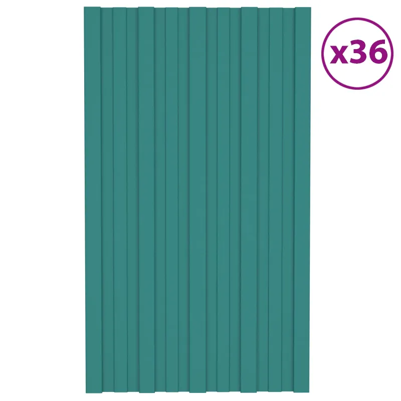 Stogo plokštė 36 pcs Žalia 80 x 45 cm Galvanizuotas plienas