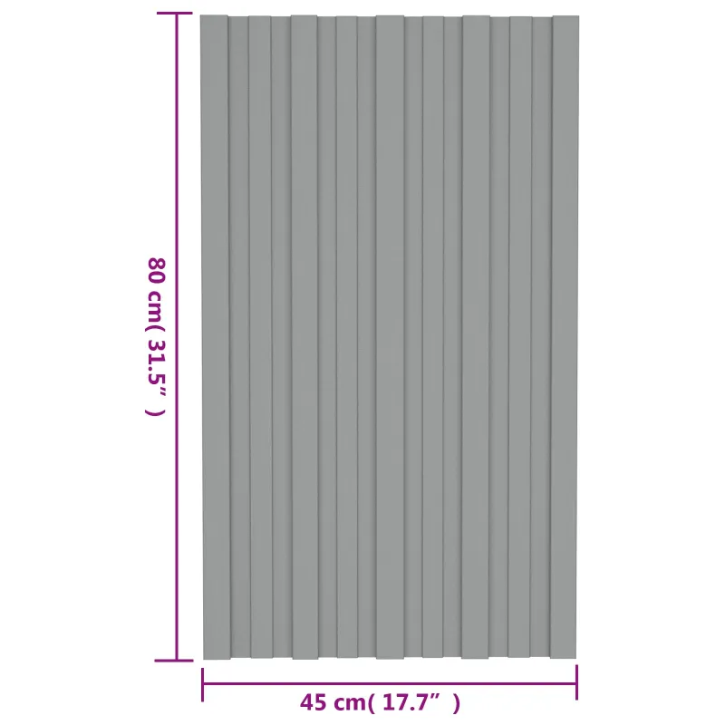 Stogo plokštė 12 pcs Pilka 80 x 45 cm Galvanizuotas plienas