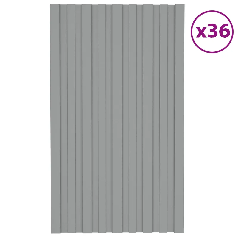 Stogo plokštė 36 pcs Pilka 80 x 45 cm Galvanizuotas plienas