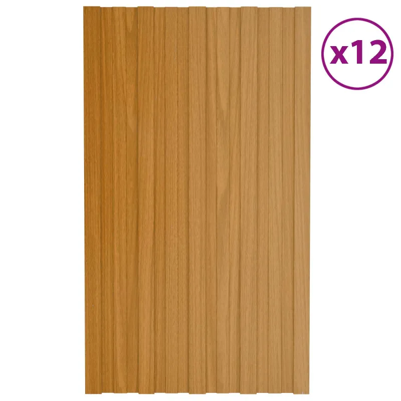 Stogo plokštė 12 pcs Natūrali 80 x 45 cm Galvanizuotas plienas